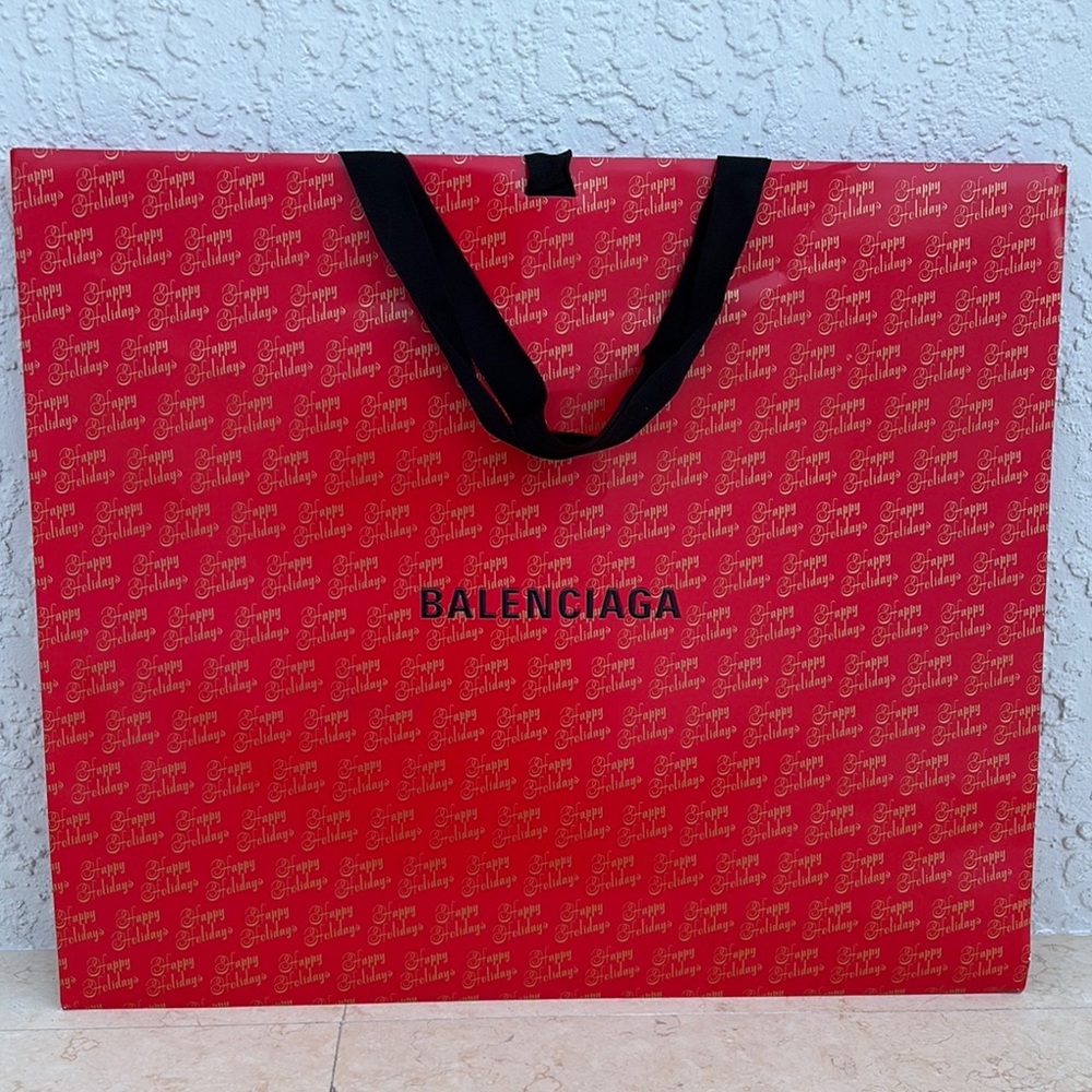 Balenciaga Red Holiday Gift Shopping Bag
